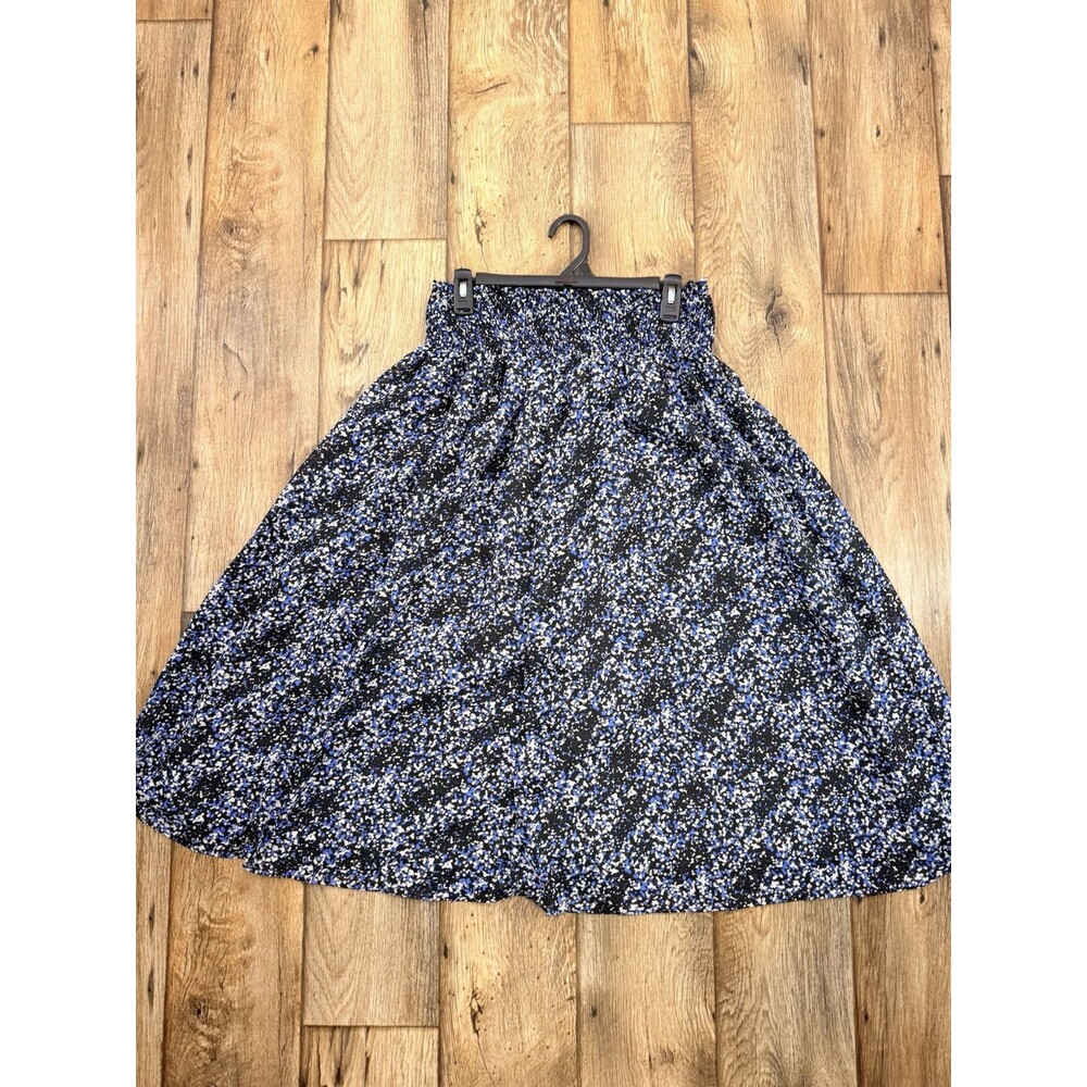 George Stretch Skirt Womens Size M (8-10) Black Elastic Waist Pull On Flare - Picture 6 of 9